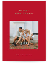 Cranberry Foil-Pressed Holiday Cards