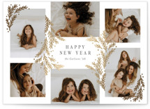 Gilded Greenery Foil-Pressed Holiday Cards