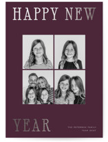 New Year Grid Foil-Pressed Holiday Cards