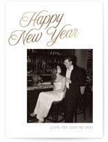Happy Script Foil-Pressed Holiday Cards