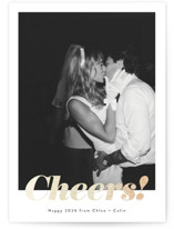 Glittering Cheers Foil-Pressed Holiday Cards