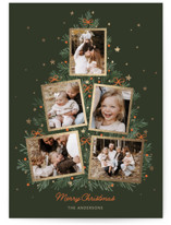 Christmas tree collage Foil-Pressed Holiday Cards