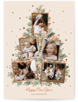 Christmas tree collage Foil-Pressed Holiday Cards