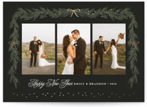 Ribbon Garland Foil-Pressed Holiday Cards