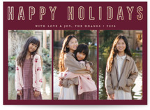 Triple Happiness Foil-Pressed Holiday Cards