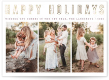 Triple Happiness Foil-Pressed Holiday Cards