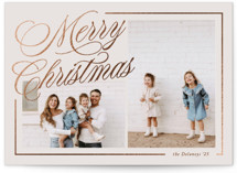 Elegantly Lined Foil-Pressed Holiday Cards