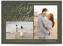 Elegantly Lined Foil-Pressed Holiday Cards