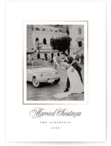Classic Gold Frame Foil-Pressed Holiday Cards