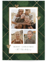 Disney Mickey's Tartan Plaid Foil-Pressed Holiday Cards