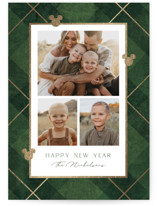Disney Mickey's Tartan Plaid Foil-Pressed Holiday Cards