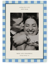 Fun Border Checkers Foil-Pressed Holiday Cards