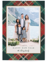 Fancy Plaid Foil-Pressed Holiday Cards