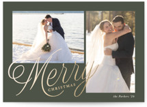 Scripted Merry Foil-Pressed Holiday Cards