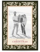 Merry Floral Toile Foil-Pressed Holiday Cards