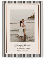 Striped Elegance Foil-Pressed Holiday Cards