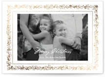 Gilded botanical frame Foil-Pressed Holiday Cards