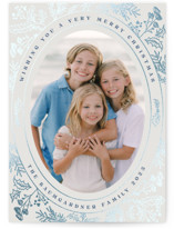 Engraved Floral Foil-Pressed Holiday Cards