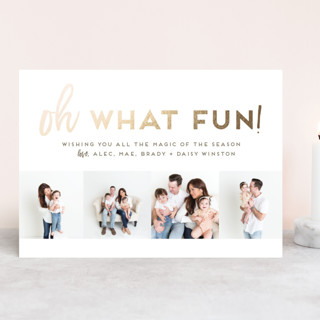 Oh What Fun Quad Foil-Pressed Holiday Cards