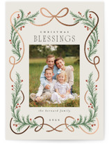 Curling RIbbon Foil-Pressed Holiday Cards
