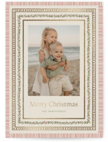holiday pattern frame Foil-Pressed Holiday Cards
