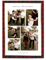 Plaid collage Foil-Pressed Holiday Cards