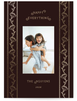 Heirloom Floral Frame Foil-Pressed Holiday Cards