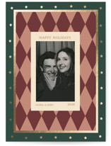 Vintage Harlequin Foil-Pressed Holiday Cards