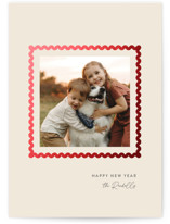 Rick Rack Frame Foil-Pressed Holiday Cards