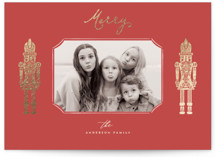 golden nutcrackers Foil-Pressed Holiday Cards