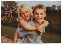 Tied with Joy Foil-Pressed Holiday Cards