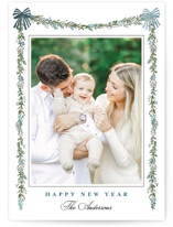 Holly & Bows Foil-Pressed Holiday Cards