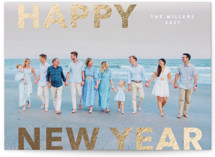 Modern Type Foil-Pressed Holiday Cards
