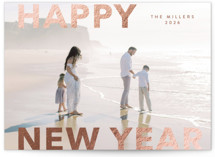 Modern Type Foil-Pressed Holiday Cards