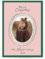 Doodle Frame Playful Classic Foil-Pressed Holiday Cards