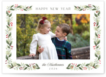 Berries & Blooms Foil-Pressed Holiday Cards