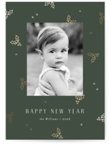 Jolly Holly Foil-Pressed Holiday Cards