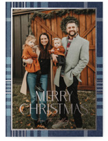 Foiled plaid Foil-Pressed Holiday Cards