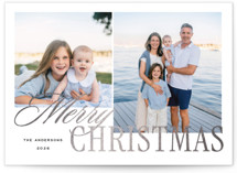 Two Stacked Foil-Pressed Holiday Cards