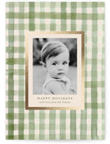 Gingham Foil-Pressed Holiday Cards