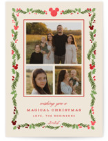 Disney’s mickey Vintage holiday greens Foil-Pressed Holiday Cards