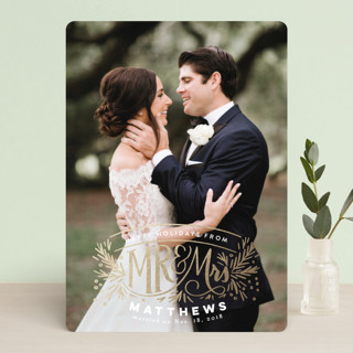 Mr and Mrs Pine Crest Foil-Pressed Holiday Cards