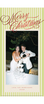 Stripes & Scripts Foil-Pressed Tall Holiday Cards