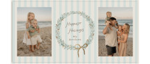 Seaside Wreath Foil-Pressed Tall Holiday Cards