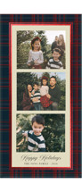 Tall tartan Foil-Pressed Tall Holiday Cards