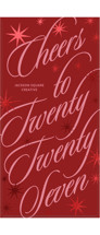 Long hand Foil-Pressed Tall Holiday Cards
