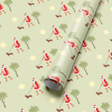 Santa in Sarasota Tropical Wrapping Paper Holiday Gift Wrap