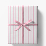 Blush and White French Stripe Gift Wrap, Set of 5 Sheets Holiday Gift Wrap