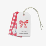 Red Bow Personalized Gift Tags Holiday Gift Wrap