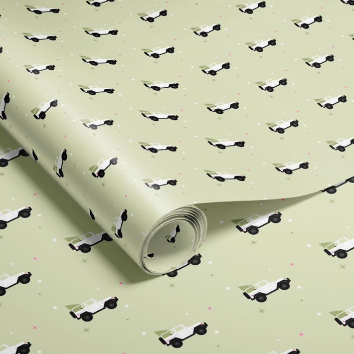 Christmas Jeep Wrapping Paper Holiday Gift Wrap by tara berg Minted